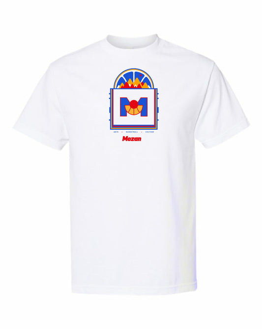 MONTAIN HOOPS. T-shirt unisex blanc